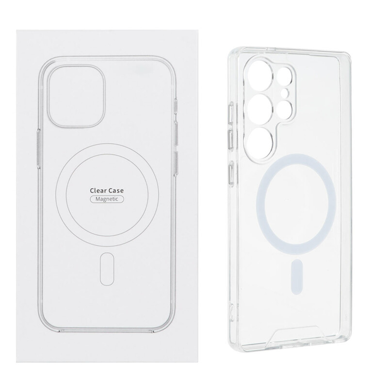 قاب شفاف محافظ لنزدار Samsung Galaxy S25 Ultra با قابلیت شارژ MagSafe (پک دار)