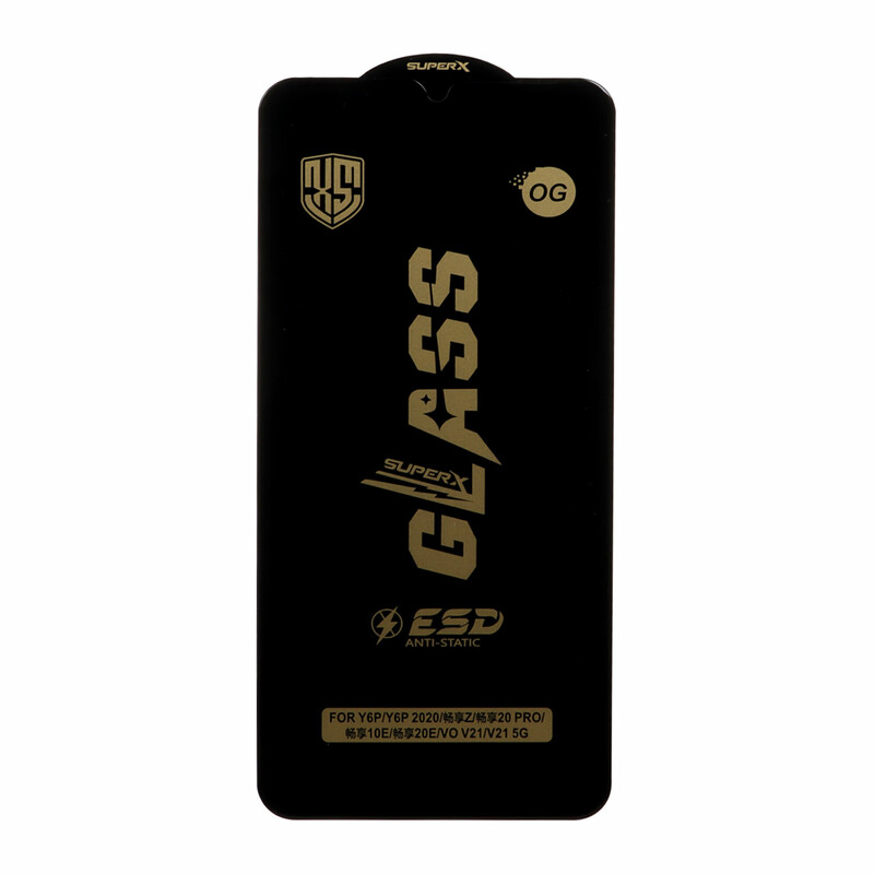محافظ صفحه نمایش شیشه ای درجه یک Full Cover Super X OG - ESD OVOG مدل Huawei Y6P / Y6P 2020