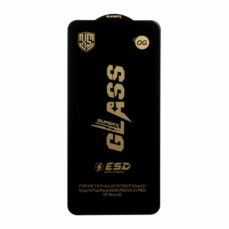 محافظ صفحه نمایش شیشه ای درجه یک Full Cover Super X OG - ESD OVOG مدل Huawei Y9S / Y9 Prime 2019