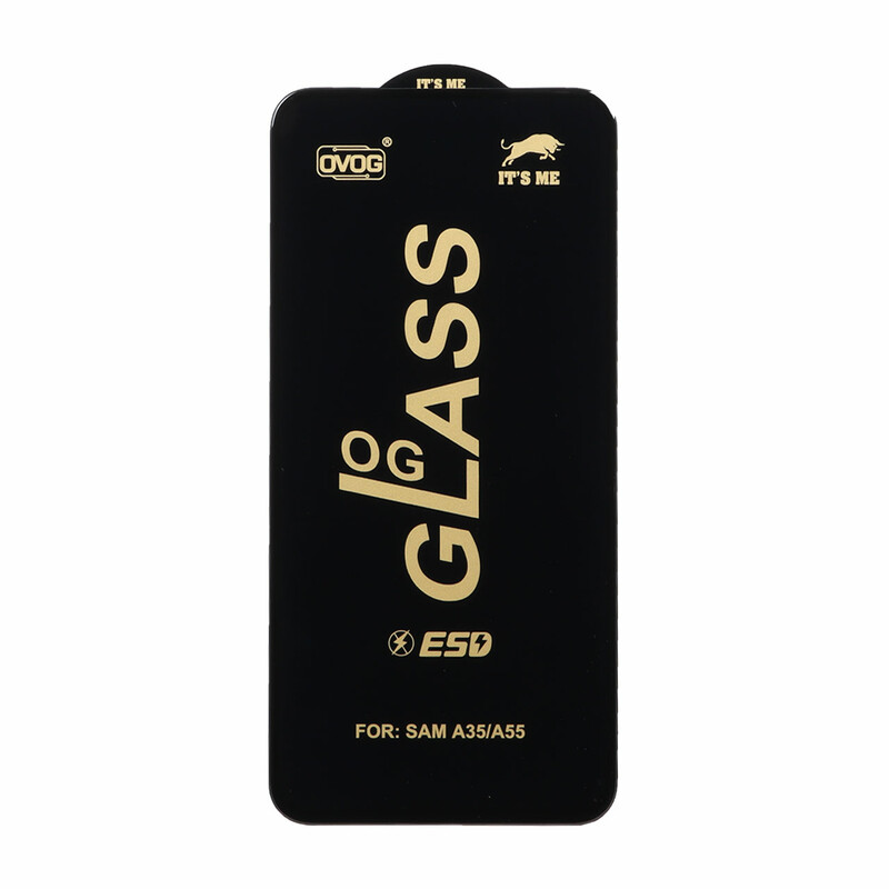 محافظ صفحه نمایش شیشه ای درجه یک Full Cover OG - ESD OVOG مدل Samsung Galaxy A35 / A55 - مشکی (بدون پک)