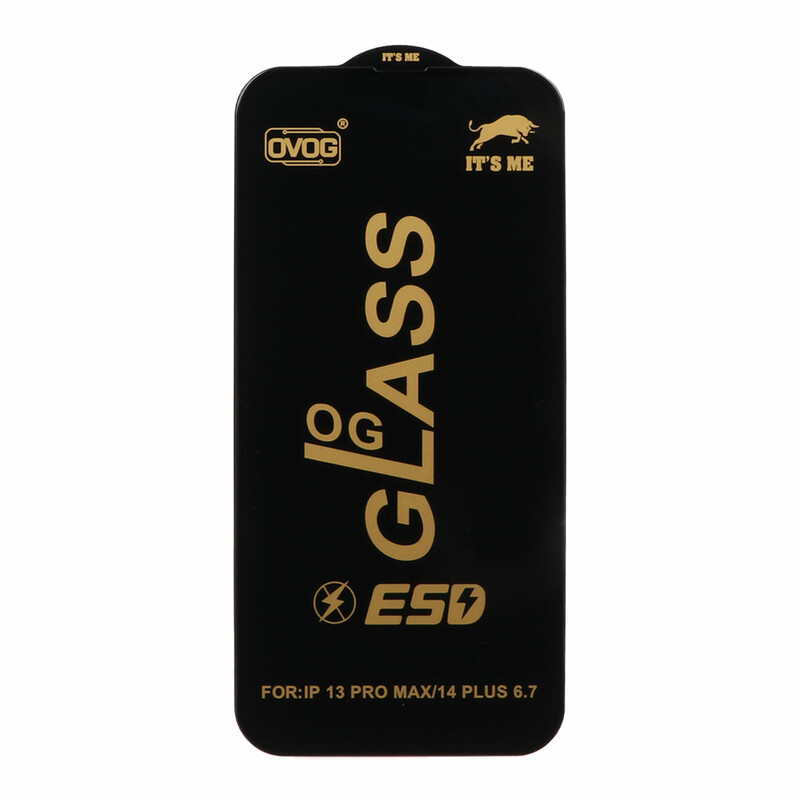 محافظ صفحه نمایش شیشه ای درجه یک Apple iphone 13 Pro Max / 14plus (max) - Full Cover OG - ESD OVOG (بدون پک) - مشکی