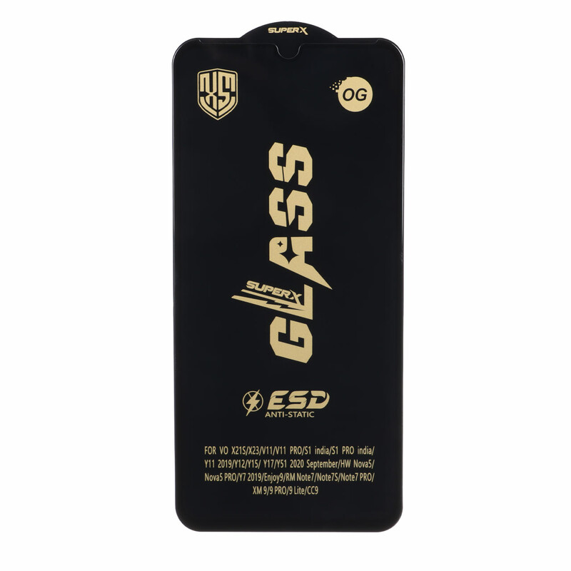 محافظ صفحه نمایش شیشه ای درجه یک Full Cover Super X OG - ESD OVOG مدل Huawei Y7 2019 / Y7 Prime