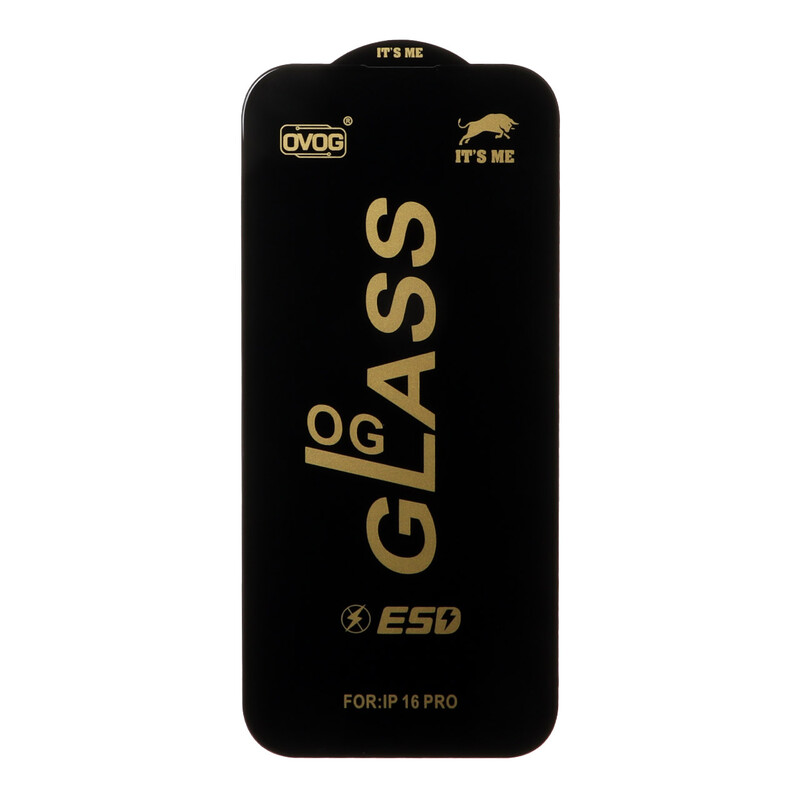 محافظ صفحه نمایش شیشه ای درجه یک Apple iPhone 17 / iPhone 16 Pro - Full Cover OG - ESD OVOG - (بدون پک) - مشکی