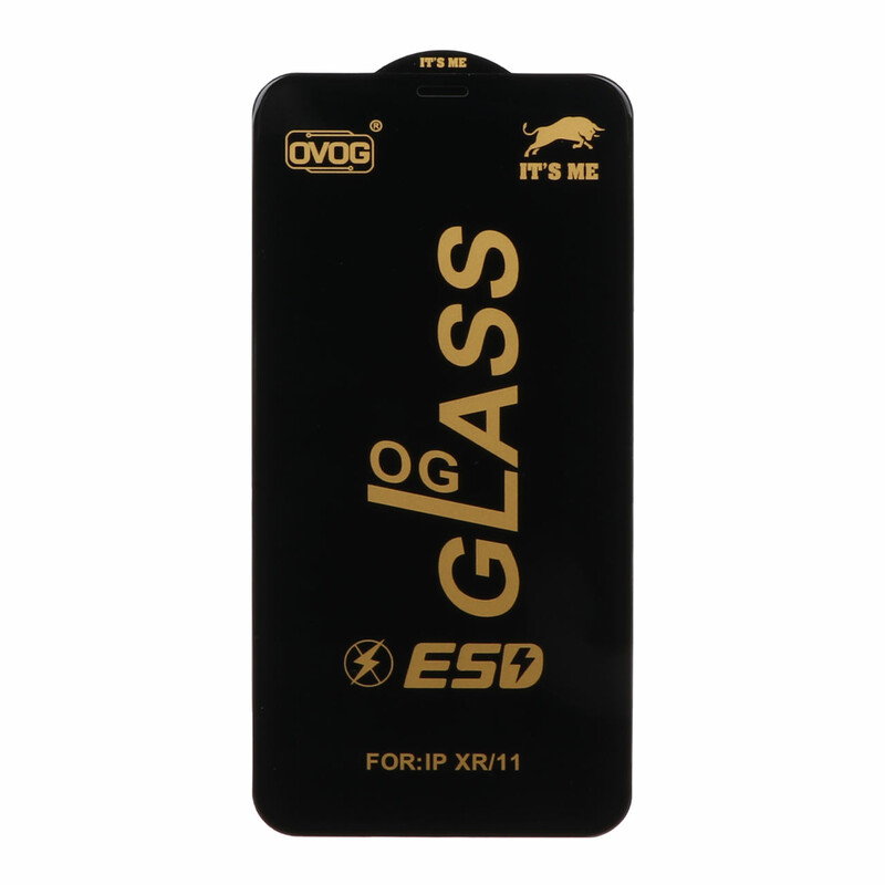محافظ صفحه نمایش شیشه ای درجه یک Apple iphone 11 / XR - Full Cover OG - ESD OVOG - (بدون پک) - مشکی