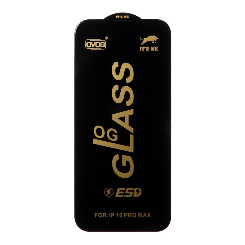 محافظ صفحه نمایش شیشه ای درجه یک Apple iPhone 16 Pro Max - Full Cover OG - ESD OVOG - (بدون پک) - مشکی