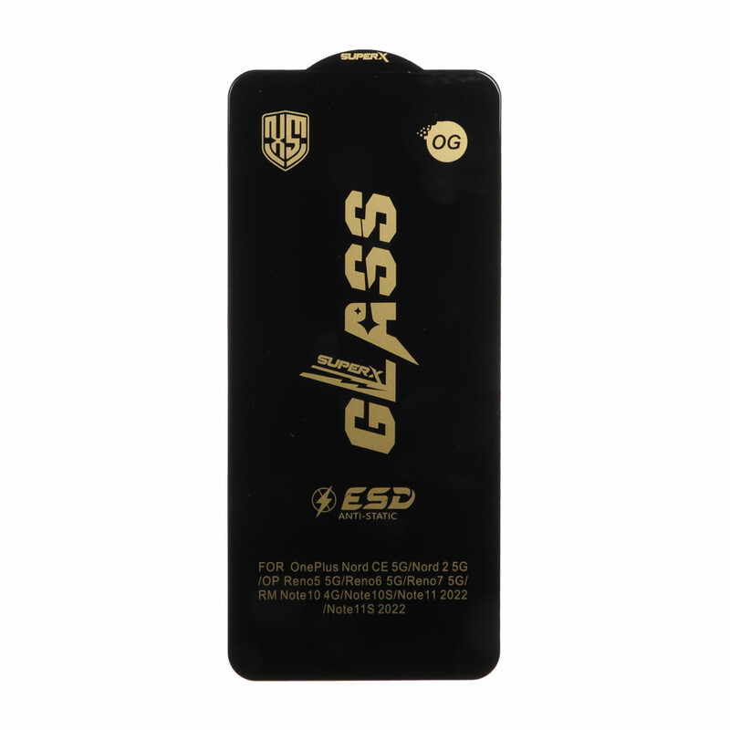 محافظ صفحه نمایش شیشه ای درجه یک Full Cover Super X OG - ESD OVOG مدل Xiaomi Redmi Note 12S / Redmi Note 11 4G / Redmi Note 11S / Redmi Note 10 4G / Redmi Note 10S / Poco M5S / Poco M4 Pro 4G