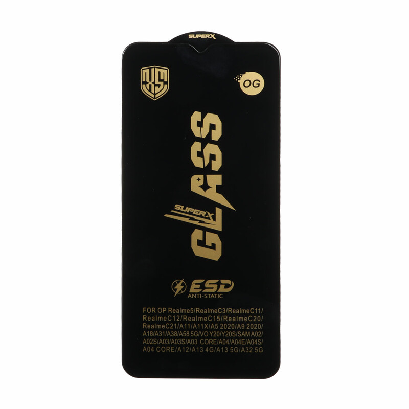 محافظ صفحه نمایش شیشه ای درجه یک Full Cover Super X OG - ESD OVOG مدل Samsung Galaxy A12 / A02 / A02S / A03 / A03S / A03 Core / A04 / A04S / A04E / A13 / A23 / A32 5G / M02 / M04 / M12 / M13 / M23 / M33 /F13 / A1 Plus / A2 Plus / M4 / M5 / C30 / C30S