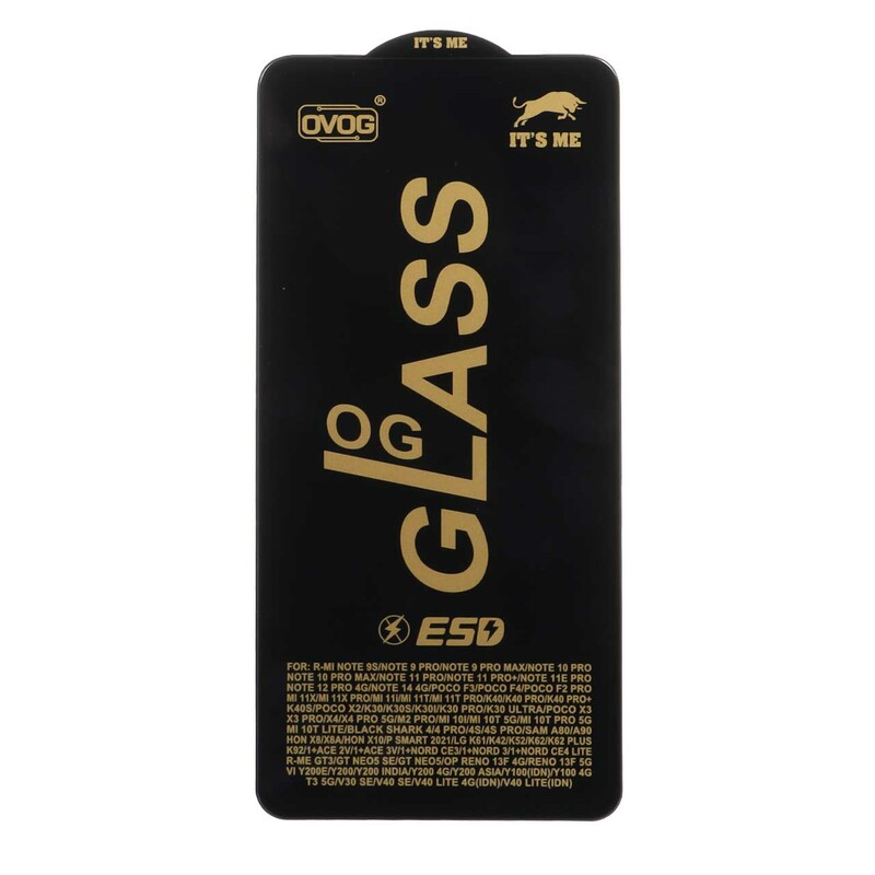 محافظ صفحه نمایش شیشه ای درجه یک Xiaomi Redmi Note 14 4G - Full Cover OG - ESD OVOG - (بدون پک) - مشکی