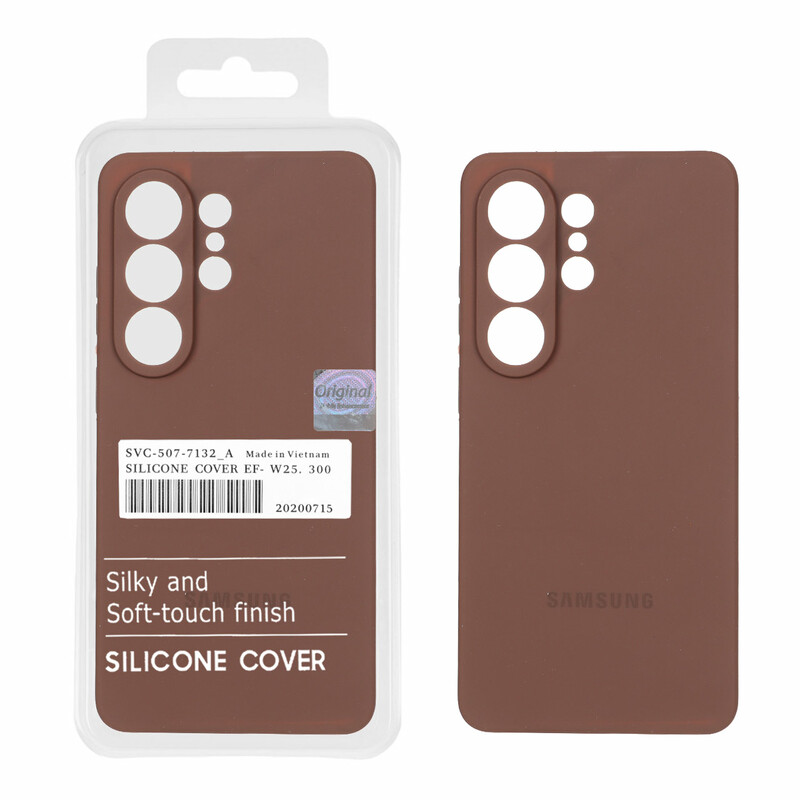 قاب سیلیکونی پاک کنی اورجینال Master Quality مدل Samsung Galaxy S26 Ultra - قهوه ای (پک دار)
