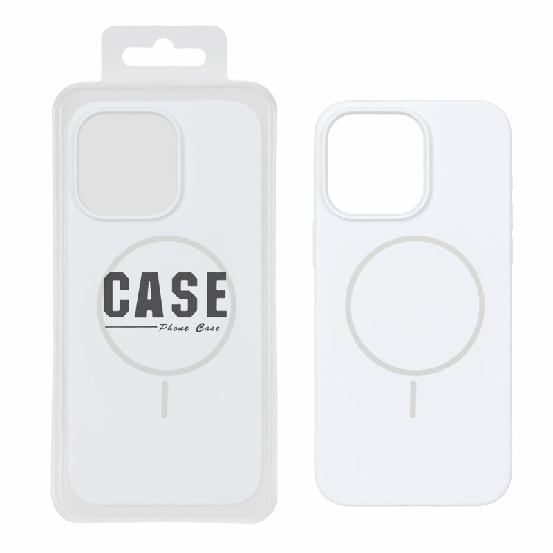 قاب سیلیکونی پاک کنی اورجینال درجه یک Magsafe مدل Apple iPhone 15 Pro Max - سفید (پک دار)