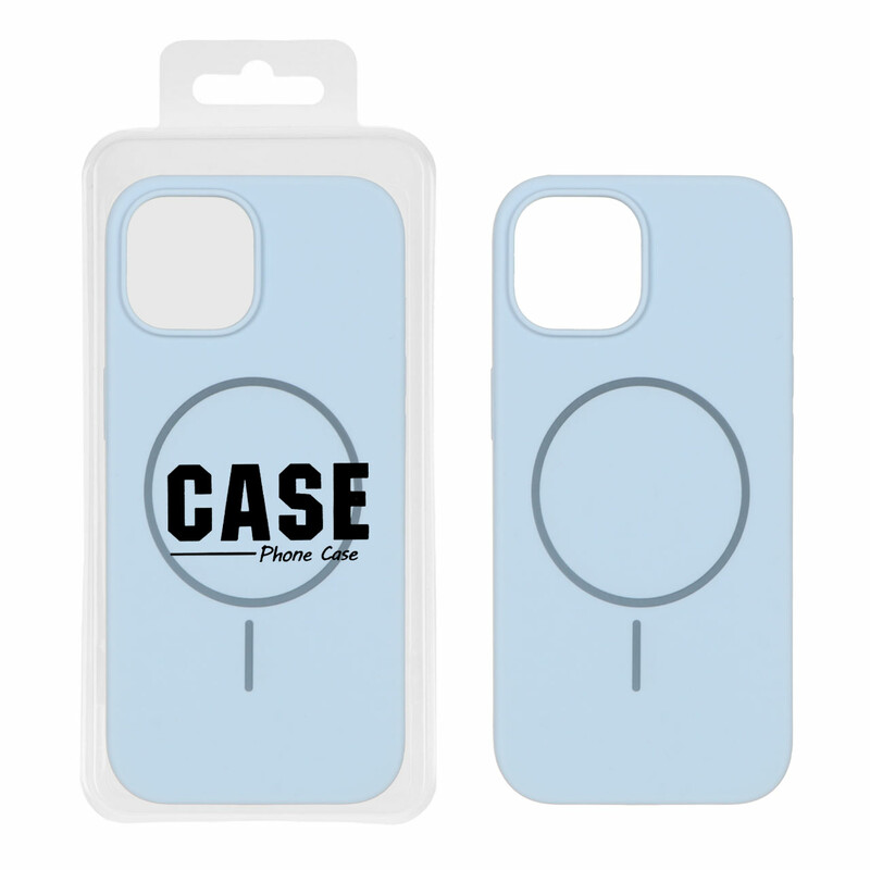 قاب سیلیکونی پاک کنی اورجینال درجه یک Magsafe مدل Apple iPhone 15 / iPhone 14 / iPhone 13 - آبی آسمانی (پک دار)