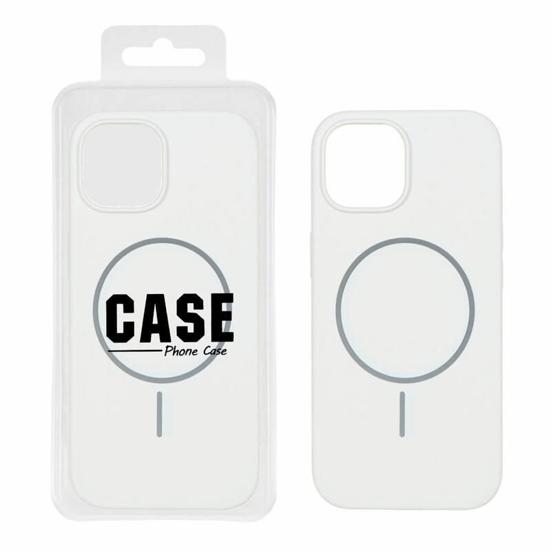 قاب سیلیکونی پاک کنی اورجینال درجه یک Magsafe مدل Apple iPhone 15 / iPhone 14 / iPhone 13 - سفید (پک دار)