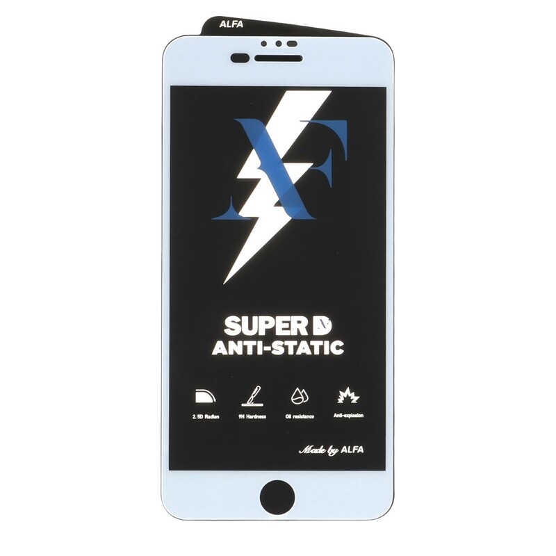 محافظ صفحه نمایش شیشه ای Super D Anti Static ALFA مدل Apple iPhone 6 Plus / 6S Plus / 7 Plus / 8 Plus - سفید
