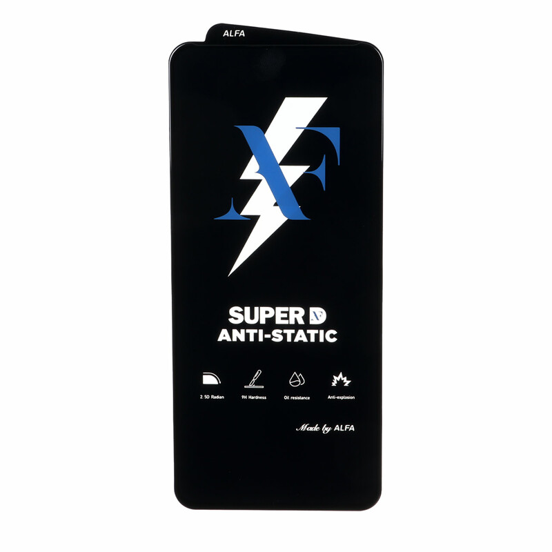 محافظ صفحه نمایش شیشه ای Super D Anti Static ALFA مدل Xiaomi Redmi Note 12 4G / Redmi Note 12 5G / Poco X5 / Honor X8 / X8A / X10 / Realme 11 / Oppo A98 / Oppo A58 / Note 12R Pro