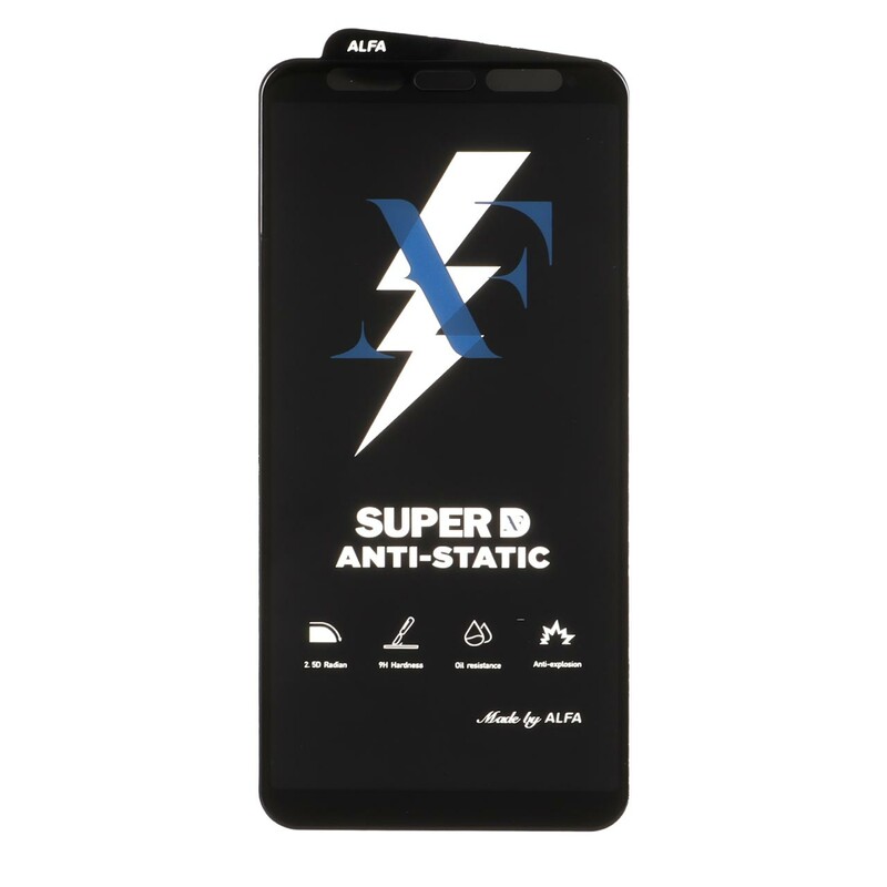 محافظ صفحه نمایش شیشه ای Super D Anti Static ALFA مدل Samsung Galaxy A750 / J4 Core / J4 Plus / J6 Plus / J8 / A8 Plus / A6 Plus / A7 2018