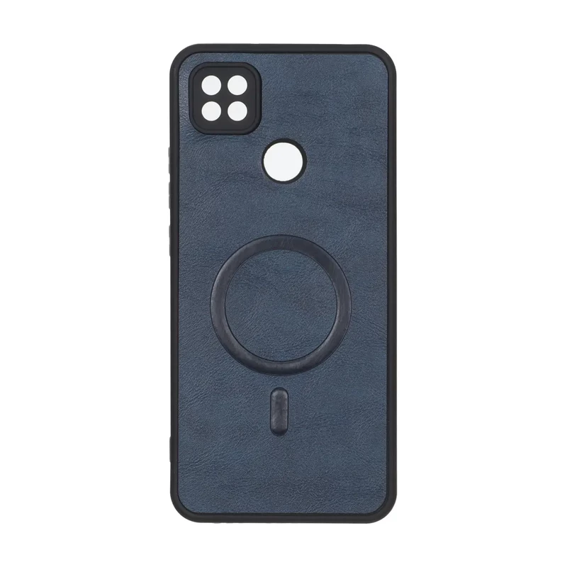 قاب چرمی طرح مگ سیف محافظ لنزدار Xiaomi Redmi 10A / Redmi 9C / Poco C31 - سرمه ای