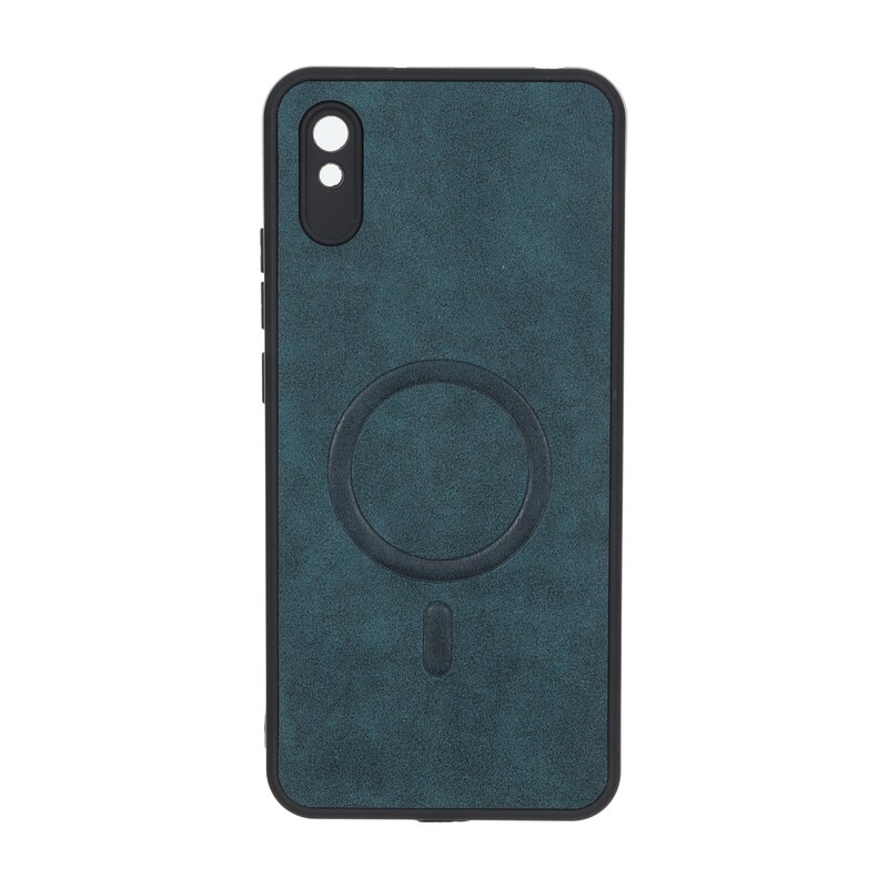 قاب چرمی طرح مگ سیف محافظ لنزدار Xiaomi Redmi 9A / Redmi 9A Sport / Redmi 9AT - سبز