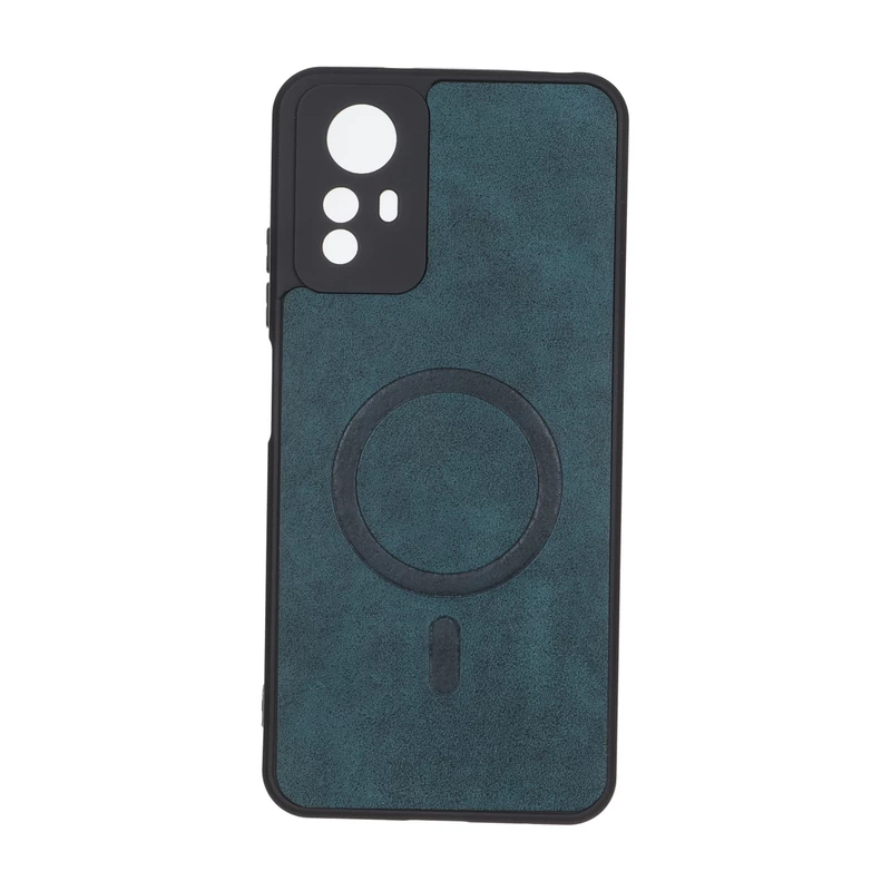 قاب چرمی طرح مگ سیف محافظ لنزدار Xiaomi Redmi Note 12S - سبز