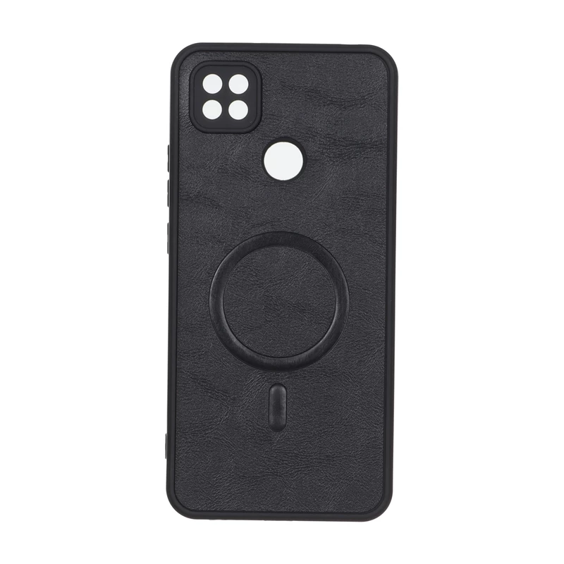 قاب چرمی طرح مگ سیف محافظ لنزدار Xiaomi Redmi 10A / Redmi 9C / Poco C31 - مشکی
