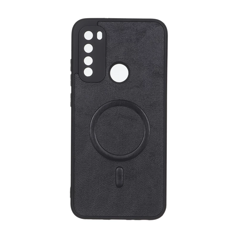 قاب چرمی طرح مگ سیف محافظ لنزدار Xiaomi Redmi Note 8 - مشکی