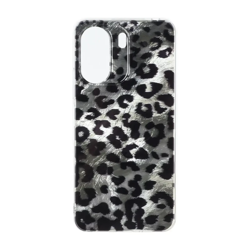 قاب اطلسی دور ژله ای پلنگی Xiaomi Redmi 13C / Poco C65 - طرح 137