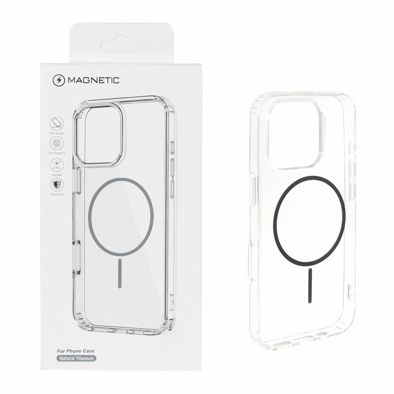 قاب اورجینال Magnetic دور ژله ای MagSafe مدل Apple iPhone 16 Pro - خاکستری (پک دار)
