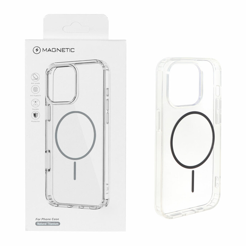 قاب اورجینال Magnetic دور ژله ای MagSafe مدل Apple iPhone 15 Pro - خاکستری (پک دار)