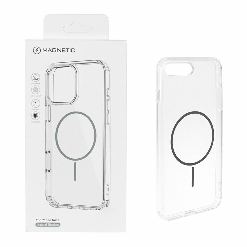 قاب اورجینال Magnetic دور ژله ای MagSafe مدل Apple iPhone 7 Plus / iPhone 8 Plus - خاکستری (پک دار)