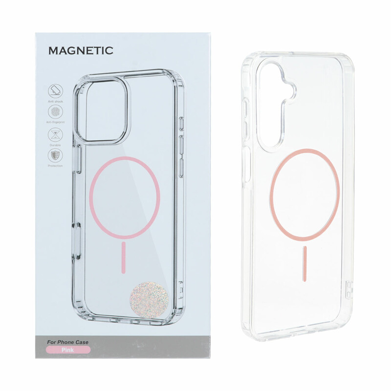 قاب اورجینال Magnetic دور ژله ای MagSafe مدل Samsung Galaxy A16 - صورتی (پک دار)