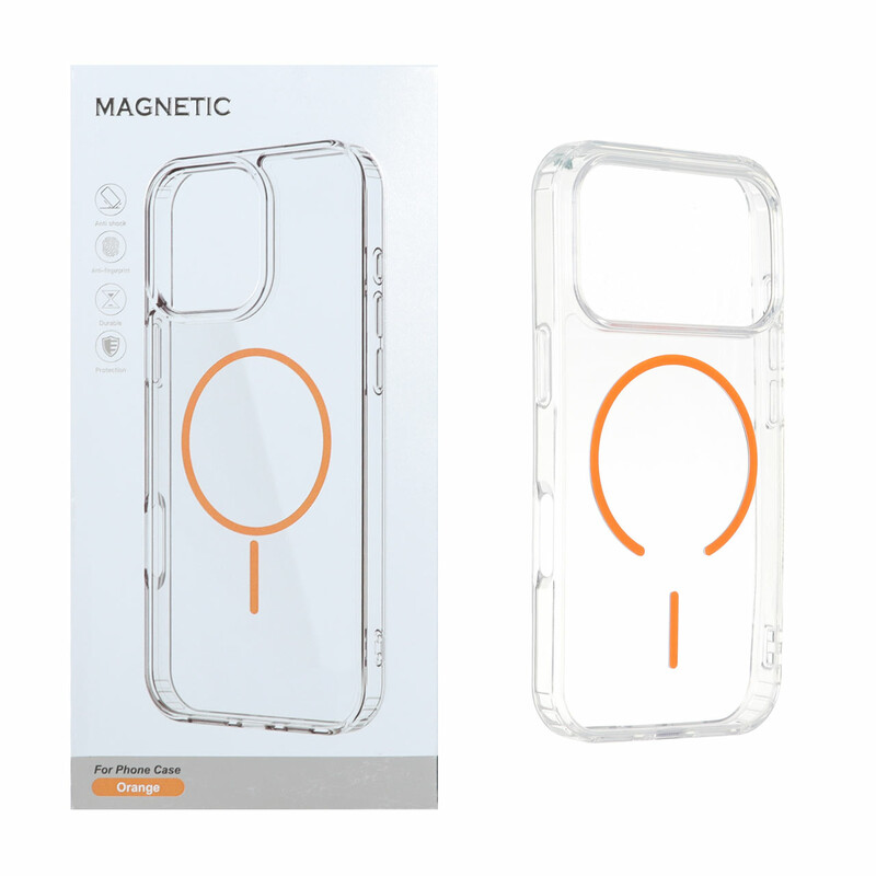 قاب اورجینال Magnetic دور ژله ای MagSafe مدل Apple iPhone 17 Pro - نارنجی (پک دار)