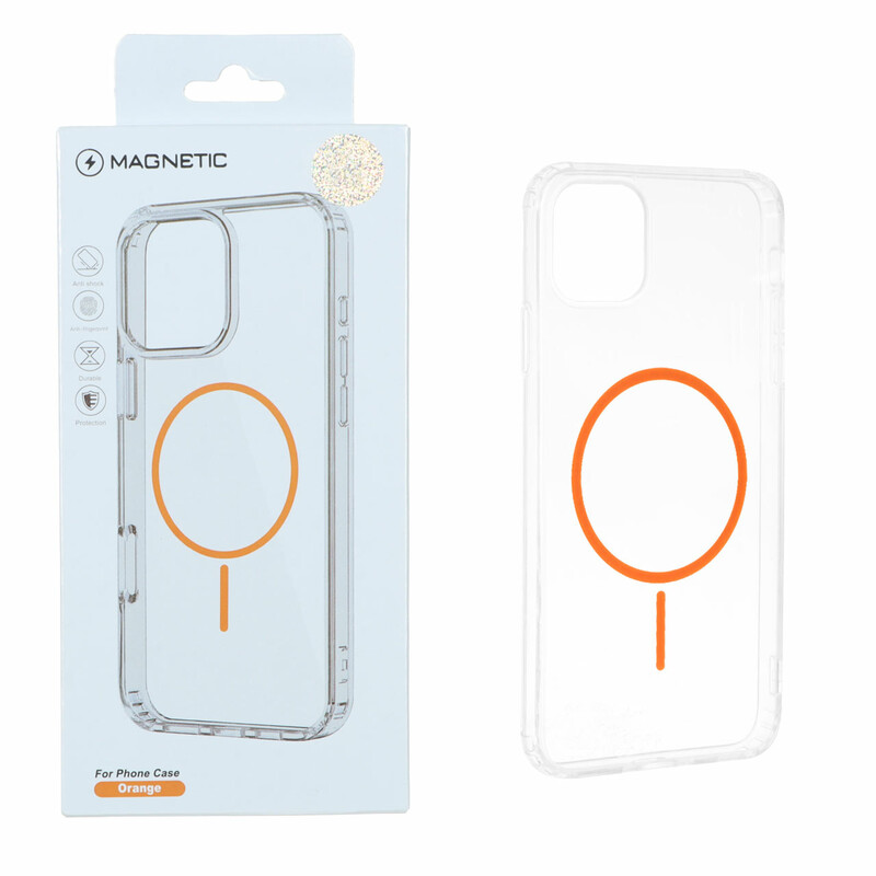 قاب اورجینال Magnetic دور ژله ای MagSafe مدل Apple iPhone 11 Pro Max - نارنجی (پک دار)
