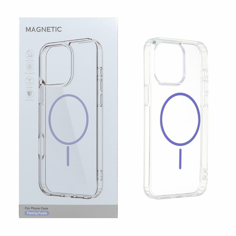 قاب اورجینال Magnetic دور ژله ای MagSafe مدل Apple iPhone 15 Pro Max - بنفش روشن (پک دار)