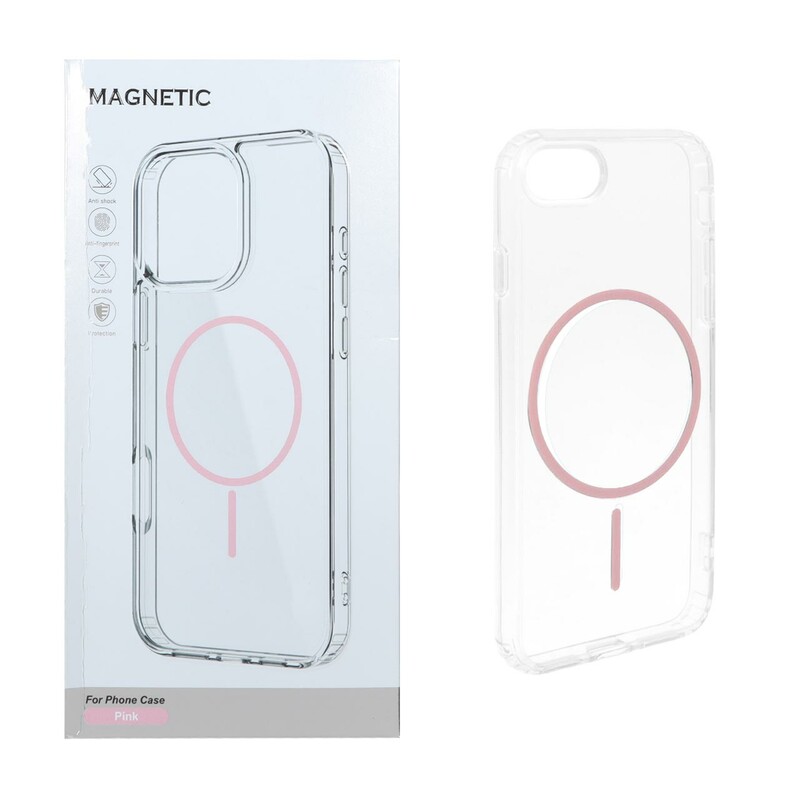 قاب اورجینال Magnetic دور ژله ای MagSafe مدل Apple iPhone 7 / iPhone 8 / iPhone SE (2020) - صورتی (پک دار)