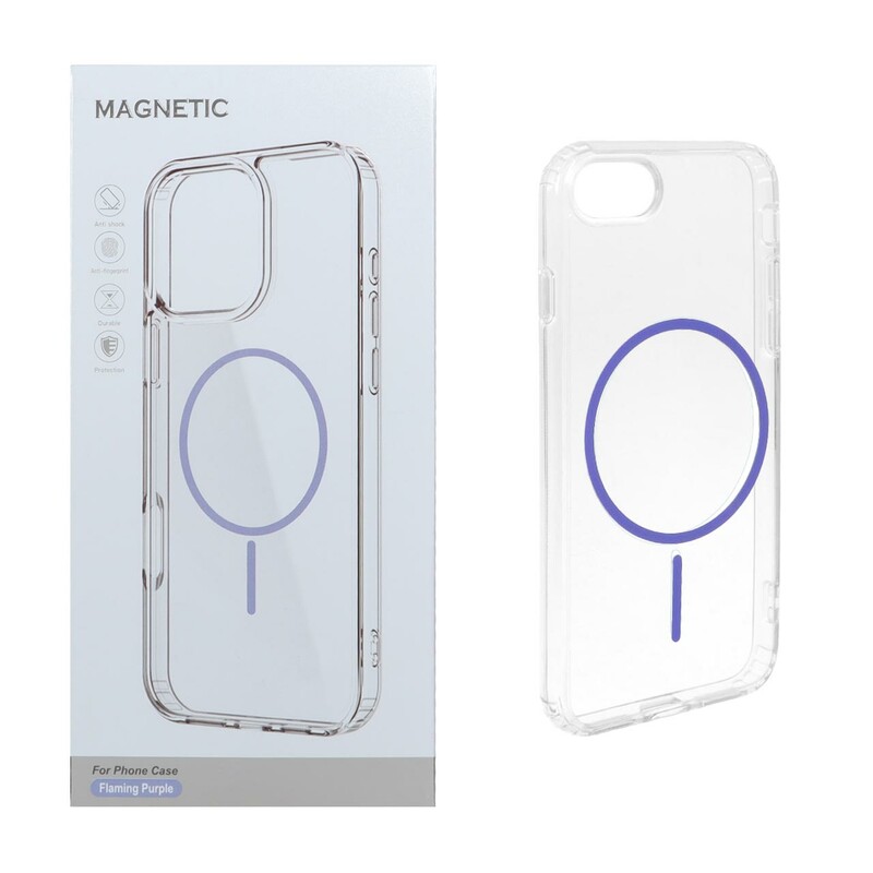 قاب اورجینال Magnetic دور ژله ای MagSafe مدل Apple iPhone 7 / iPhone 8 / iPhone SE (2020) - بنفش روشن (پک دار)