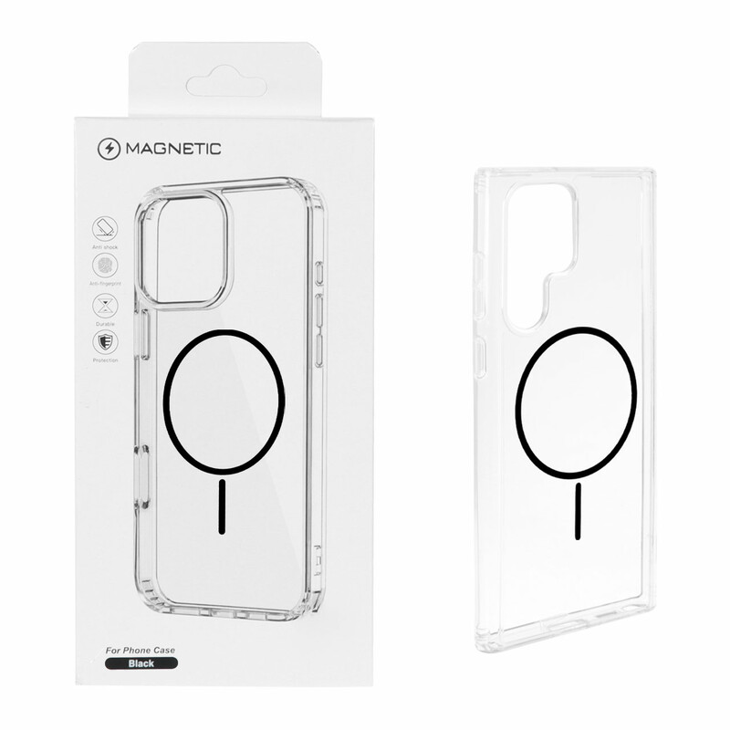 قاب اورجینال Magnetic دور ژله ای MagSafe مدل Samsung Galaxy S22 Ultra - مشکی (پک دار)