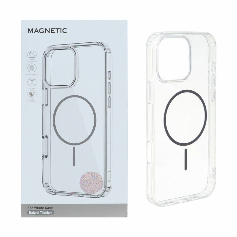 قاب اورجینال Magnetic دور ژله ای MagSafe مدل Apple iPhone 16 Pro Max - خاکستری (پک دار)