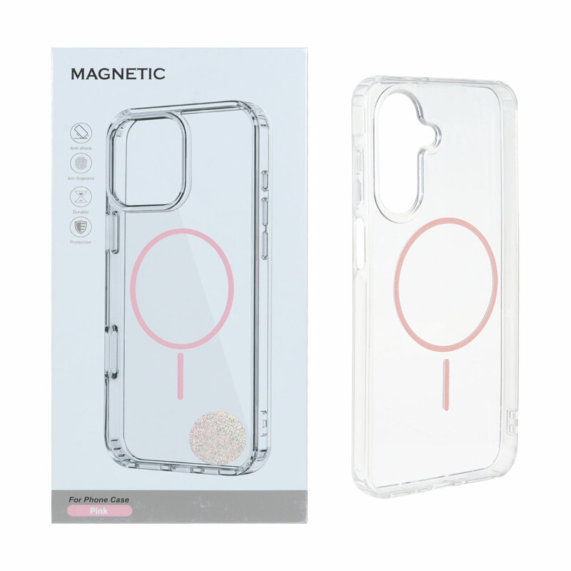 قاب اورجینال Magnetic دور ژله ای MagSafe مدل Samsung Galaxy A17 / A26 - صورتی (پک دار)