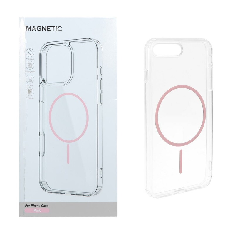 قاب اورجینال Magnetic دور ژله ای MagSafe مدل Apple iPhone 7 Plus / iPhone 8 Plus - صورتی (پک دار)