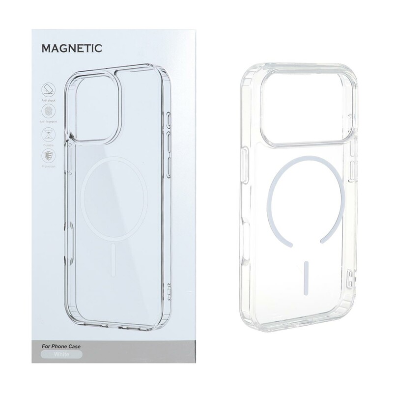 قاب اورجینال Magnetic دور ژله ای MagSafe مدل Apple iPhone 17 Pro - سفید (پک دار)