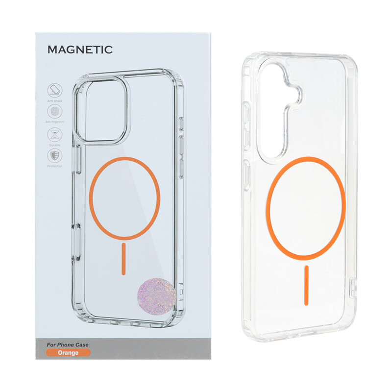 قاب اورجینال Magnetic دور ژله ای MagSafe مدل Samsung Galaxy A57 - نارنجی (پک دار)