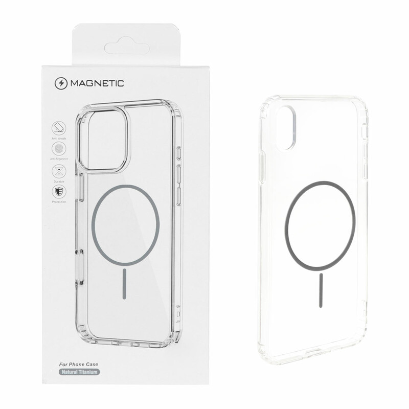 قاب اورجینال Magnetic دور ژله ای MagSafe مدل Apple iPhone X Max / iPhone XS Max - خاکستری (پک دار)