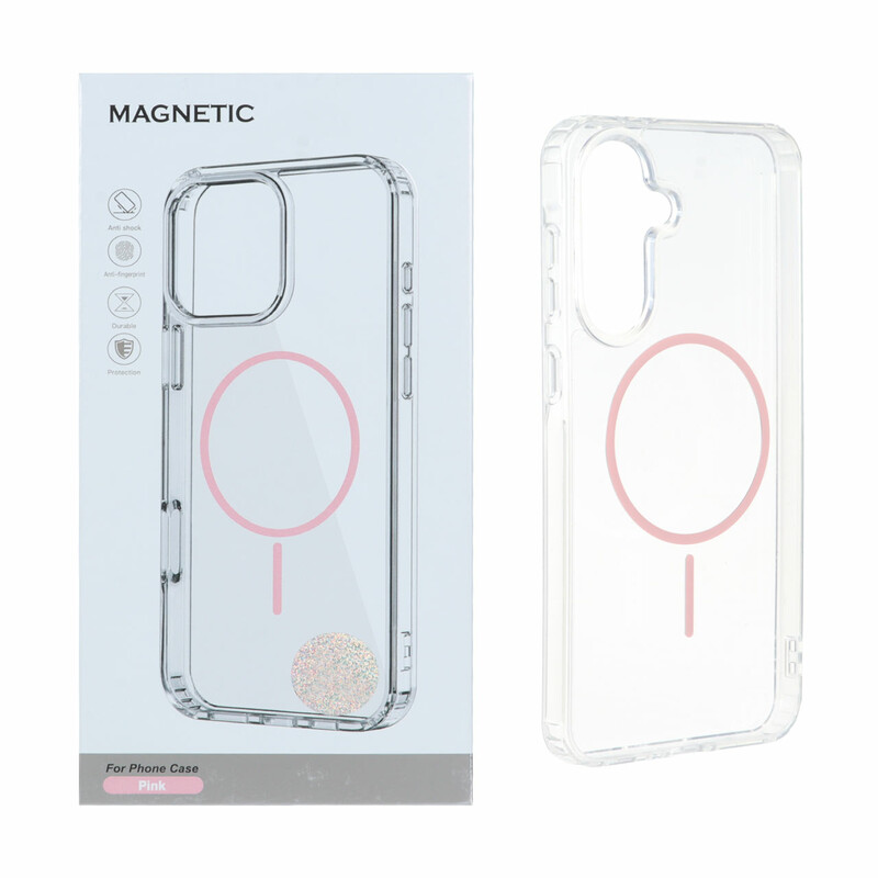 قاب اورجینال Magnetic دور ژله ای MagSafe مدل Samsung Galaxy A37 - صورتی (پک دار)