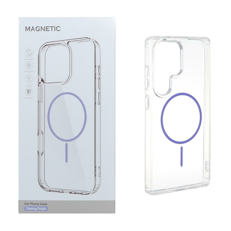 قاب اورجینال Magnetic دور ژله ای MagSafe مدل Samsung Galaxy S26 Ultra - بنفش روشن (پک دار)