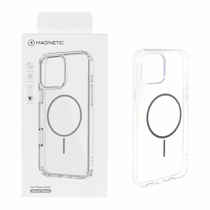 قاب اورجینال Magnetic دور ژله ای MagSafe مدل Apple iPhone 12 Pro Max - خاکستری (پک دار)
