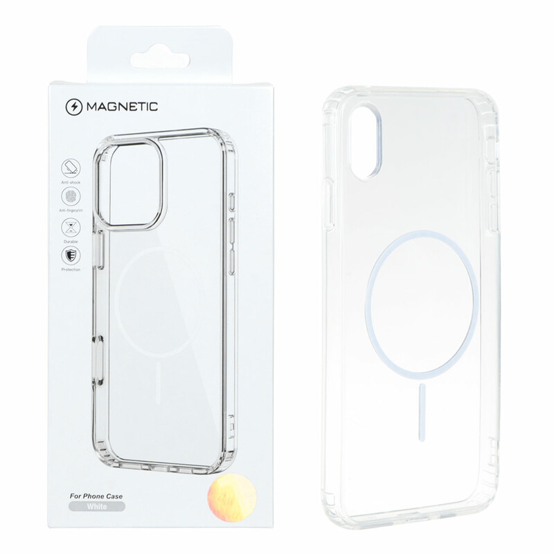 قاب اورجینال Magnetic دور ژله ای MagSafe مدل Apple iPhone X Max / iPhone XS Max - سفید (پک دار)