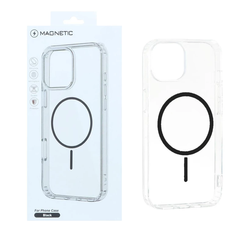 قاب اورجینال Magnetic دور ژله ای MagSafe مدل Apple iPhone 13 / iPhone 14 - مشکی (پک دار)