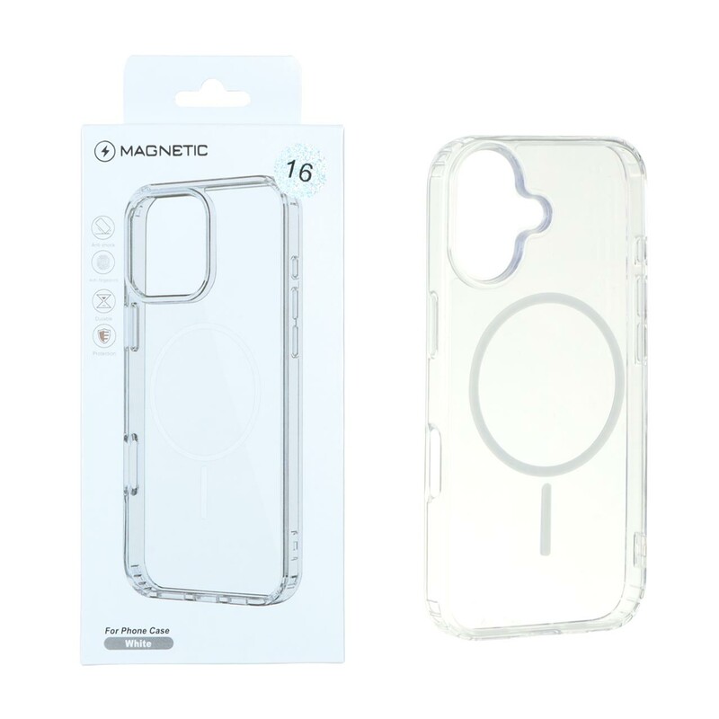 قاب اورجینال Magnetic دور ژله ای MagSafe مدل Apple iPhone 16 - سفید (پک دار)