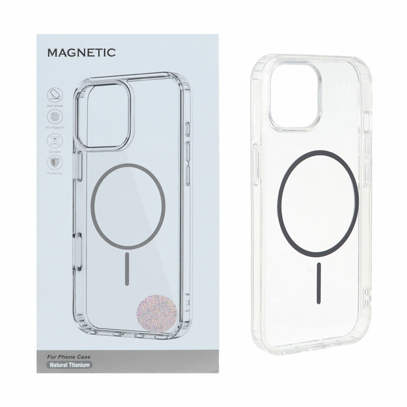 قاب اورجینال Magnetic دور ژله ای MagSafe مدل Apple iPhone 15 / iPhone 14 / iPhone 13 - خاکستری (پک دار)