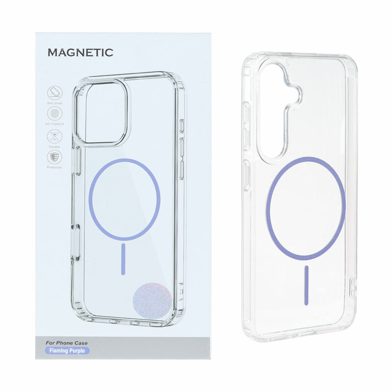 قاب اورجینال Magnetic دور ژله ای MagSafe مدل Samsung Galaxy A57 - بنفش روشن (پک دار)