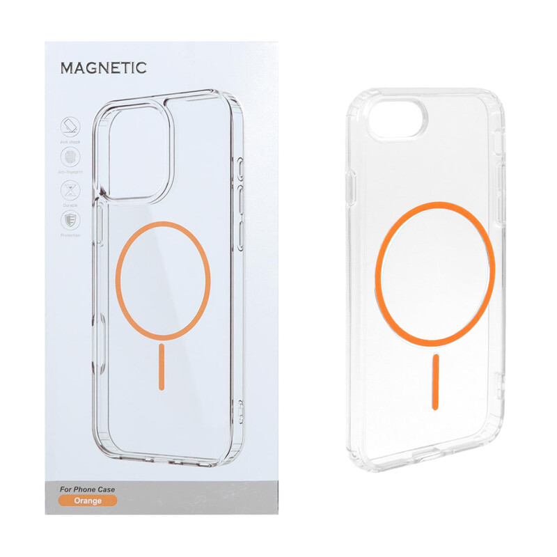 قاب اورجینال Magnetic دور ژله ای MagSafe مدل Apple iPhone 7 / iPhone 8 / iPhone SE (2020) - نارنجی (پک دار)